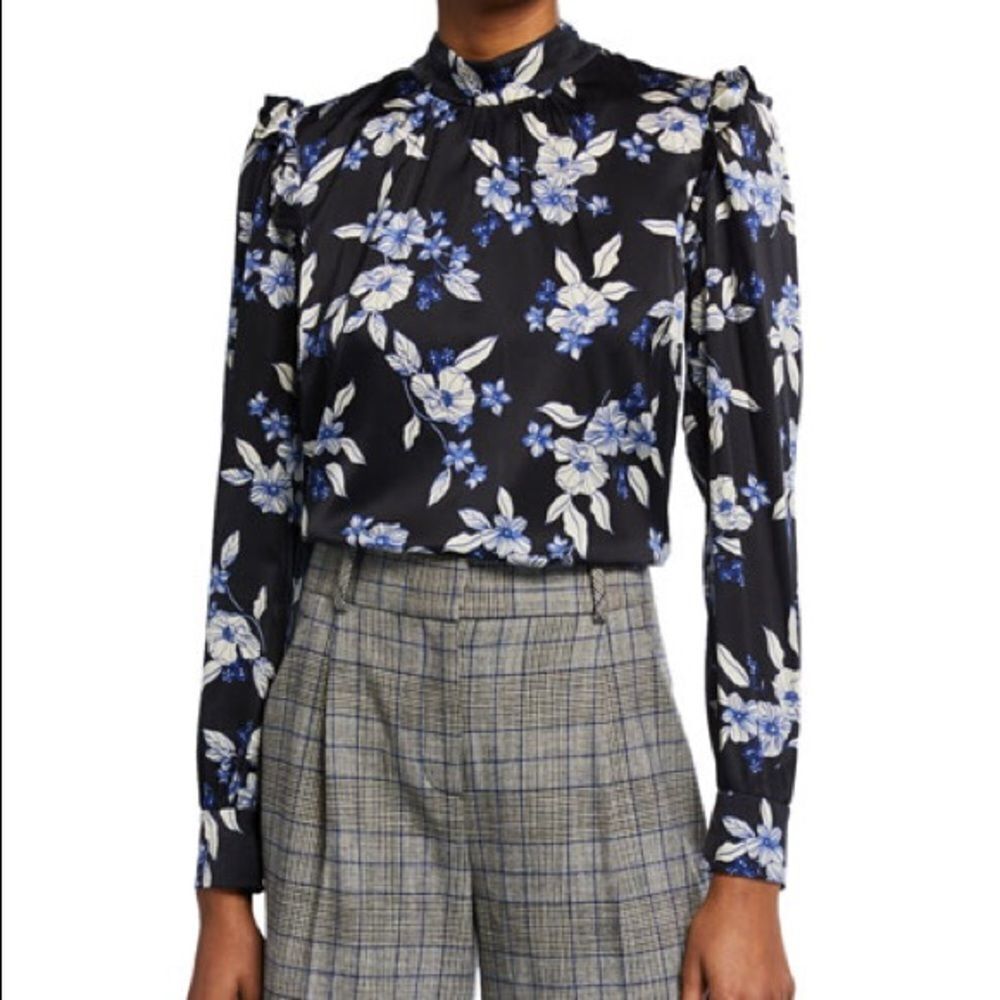 NWT Veronica Beard Floral Silk blouse - Picture 7 of 8